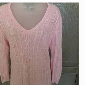 Ralph Lauren light pink linen cable knit sweater,size M